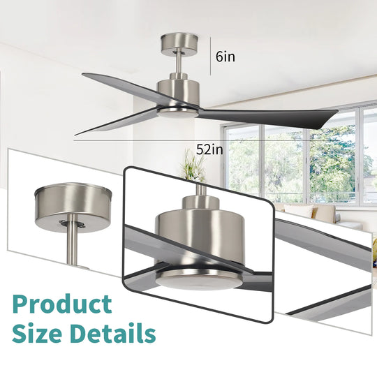 Modern Simple Dc Motor Indoor Outdoor Electric 52 Inch Ceiling Fan With Remote Control