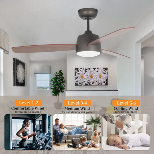 MGN24002 46 Inch DC Motor Dimmable Light Remote Control Indoor Ceiling Fan