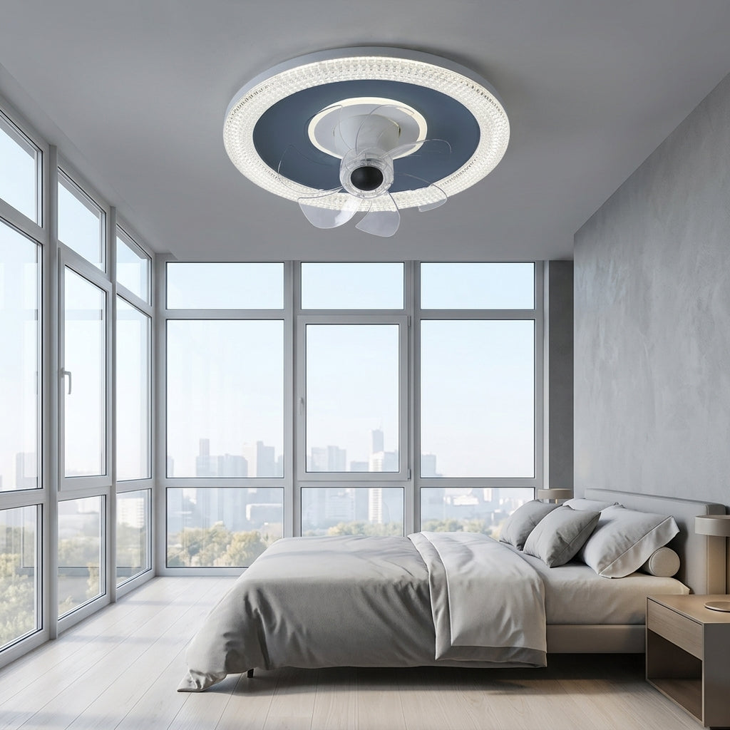 CF151-7-88-TP-GY Transparent Baldes Ceiling Fans With Light