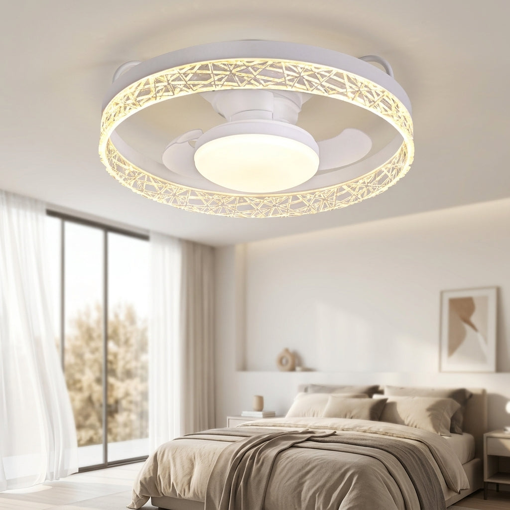 CF261-3-88-WH-Line Flush Mount Smart Household LED Ceiling Fan