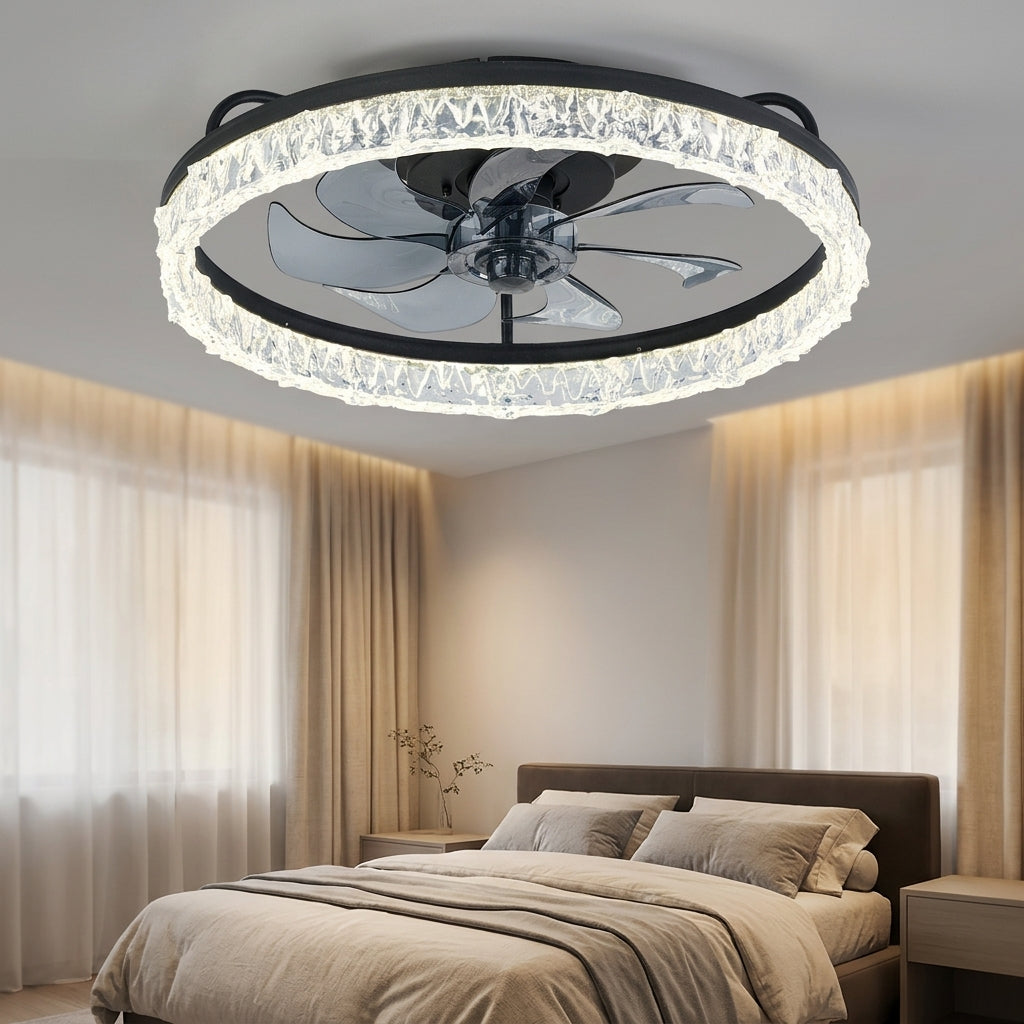 CF255-7-88-BK DC Motor Remote Control Fandelier Ceiling Fan