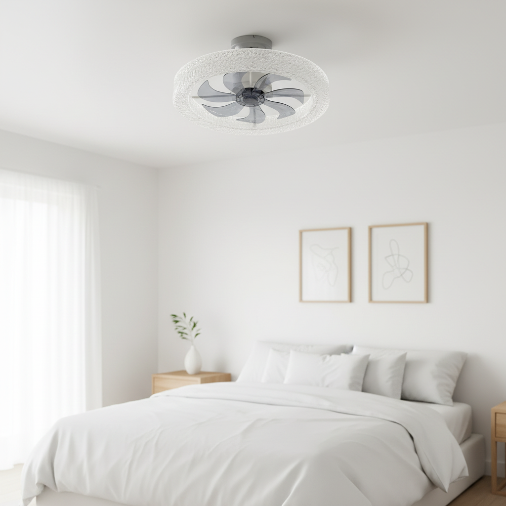 CF26-7-19-WH Flush Mount Bedroom Fandelier ceiling fan