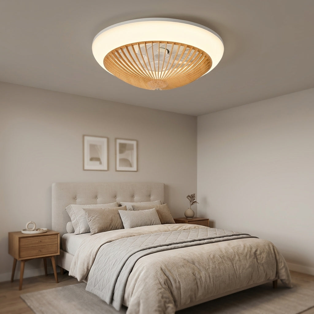 CF180-7-88-WH Flush Mount Remote Control Nordic Ceiling Fan